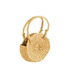 Handwoven <b>Straw</b> Tote <b>Bag</b> for Women Round Wicker Beach <b>Bag</b> Stylish <b>Summer</b> Shoulder Handbag - Product Image 4