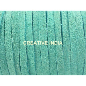 High Quality 100 Meters 4mm Width Flat <b>Leather</b> Fast Color Plain Lace <b>Leather</b> Cord Sustainable Jewelry Findings-SL-130 Splash - Product Image 2