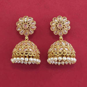 Handmade Jewellery In India Antique Jhumki with Gold Plating 233103 - Product Image 3
