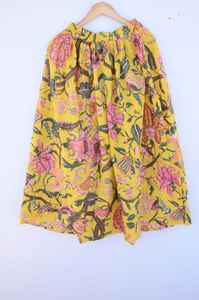 Vestido Largo con Estampado Artesanal Indio para Mujer, Falda con Estampado Artesanal, Vestido Estampado a Mano, Falda Larga de Algodón Blanco para Mujer - Product Image 3