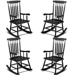 Sedia a dondolo in legno massello per patio, veranda e interni, con struttura pieghevole per giardino e cortile - Product Image 4
