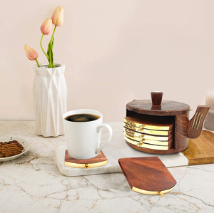 Posavasos de Madera con Diseño Increíble en Forma de Tetera, Soporte para Posavasos, Tapete para Tazas de Café - Product Image 1