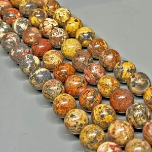 Cuentas de Jaspe Piel de Leopardo Natural de 6mm, Redondas y Lisas, Grado AA+, para Fabricación de Joyería, Venta al Por Mayor - Product Image 2