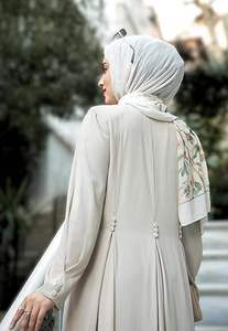 Abayas Blancas Lisas con Hiyab, Vestido Maxi, Abayas de Dubái y Catar, Abayas para Hajj y Umrah, Vestidos Árabes Musulmanes Transpirables para Mujer - Product Image 6