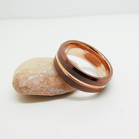 Bagues en carbure de tungstène brossé plaqué or rose 6mm 8mm pour hommes et femmes, idéales pour mariage et fiançailles, bijoux de mode