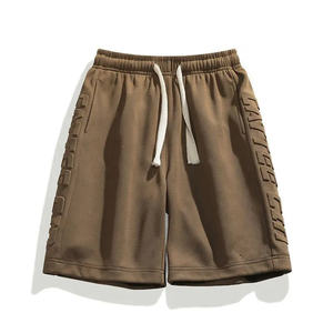 Custom Design 3D Embossed High Street 100% Cotton Solid Breathable <b>Lightweight</b> Summer <b>Shorts</b> for <b>Men</b> - Product Image 4