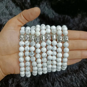 High Quality Howlite Beads Buddha Bracelet Romantic Gift Fashion Charm Jewelry <b>for</b> <b>Men</b> Women Energy Meditation - Product Image 2