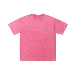 เสื้อยืดวินเทจสไตล์ย้อมสีแบบแอซิดวอชทรงหลวมไหล่ตก ผ้าหนา 100% คอตตอน สำหรับผู้ชาย - Product Image 2