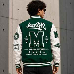 CHALASA SPORTS Embroidered <b>Men's</b> Varsity <b>Jacket</b> OEM Manufacturer High Quality Winter Fall Denim Quick Dry Breathable Fleece - Product Image 5