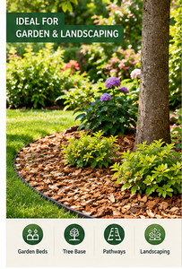 QUALCOSA Copeaux de bois naturels pour aménagement paysager, paillis pour bases d'arbres, allées, couverture du sol, matériau écologique, teignable, réglable - Product Image 2