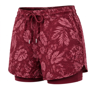 Short de bain léger et respirant en tissu extensible, avec ceinture élastique confortable avec cordon de serrage et poches pratiques. - Product Image 1