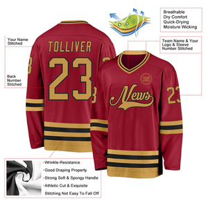 Camisetas de Hockey del Equipo de EE. UU., Ropa Deportiva Personalizada, Prendas de Hockey sobre Hielo Impresas, Poliéster/Nailon Transpirable, Cuello en V, Secado Rápido, Personalizadas - Product Image 3