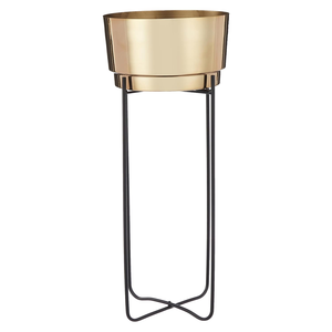 Jardinière avec support, en métal durable de qualité, légère, pour décoration intérieure et extérieure, jardin, maison, bureau, style moderne - Product Image 1
