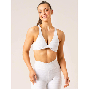 Conjunto de Top de Yoga para Mujer, Alta Elasticidad, Ligero, Color Sólido, Ropa Deportiva al por Mayor para Entrenamiento al Aire Libre, Tallas Grandes - Product Image 5