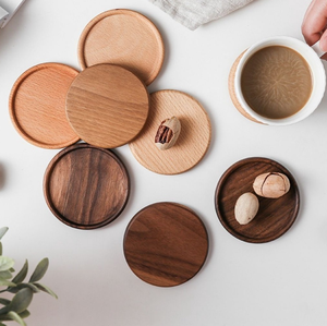 Wholesale Natural Wooden <b>Coasters</b> - Solid Wood Round / Square <b>Coasters</b> for <b>Table</b>/Bar - Elegant & Simple Design - Product Image 5