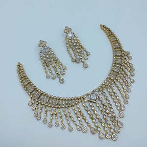 ชุดสร้อยคอเพชรแบบอเมริกัน JeweleMarket Royal Look รุ่น 10575678WH เครื่องประดับชั้นดีสำหรับเจ้าสาว ชุบทอง แฟชั่นจิวเวลรี่ - Product Image 1