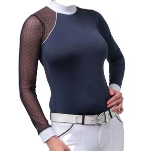 Nuevo Diseño Personalizado, Transpirable, Vintage, Camiseta Deportiva Ecuestre de Manga Corta para Mujer, Traje Ecuestre Ajustado - Product Image 4