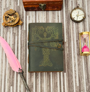 Embossed Leather Grimoire <b>Journal</b> - Blank <b>Book</b> of Shadows, Wiccan Spellbook - Product Image 4