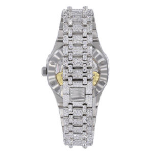Montre à quartz pour homme en acier inoxydable, style hip-hop, avec diamants Moissanite VVS, bracelet de 20 mm et cadran en verre - Product Image 5