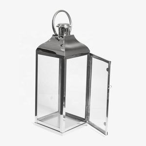 Exclusive Stainless Metal Exquisite <b>Lantern</b> with Elegant Glass for Home Hotels Living Room Christmas Decoration <b>Candle</b> <b>Lantern</b> - Product Image 3