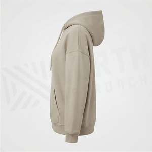 Sweat-shirt à capuche oversize pour femme en molleton de coton premium, motif uni, pour la saison automne-hiver - Product Image 3