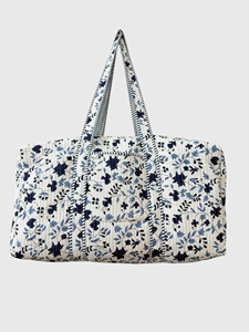 Bolsa de Mano Grande de Tela Bordada con Diseño Floral, Estilo Bohemio, Cierre de Cremallera, Asa Suave, para Viajes - Product Image 1