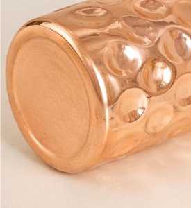 Bouteille d'eau artisanale traditionnelle en cuivre, finition martelée, en métal pur, réutilisable, avec logo gravé sur mesure, exportateur en gros - Product Image 3