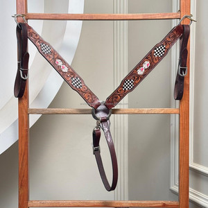 Vente en gros de colliers de selle occidentaux personnalisés corde à plomb en cuir usiné à la main avec tête de cheval équipement d'entraînement de cheval unique - Product Image 5