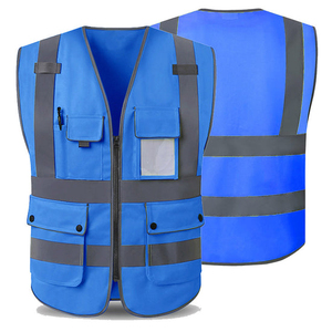 Fluorescent Polyester Safety Vest Reflective Detailing Needle Detection Ensures Visibility Dark <b>Environments</b> OEM - Product Image 2
