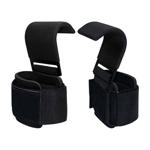 Crochets de musculation pour la musculation en salle, entraînement avec poids, soulevé de terre, tractions, avec rembourrage confortable pour les poignets et crochet métallique robuste - Product Image 1