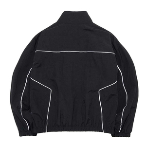 Custom Waterproof Hooded Stand Collar Running Jacket Men Lightweight <b>Black</b> Canvas <b>Windbreaker</b> Zip-Up with Reflective Piping 2026 - Product Image 2