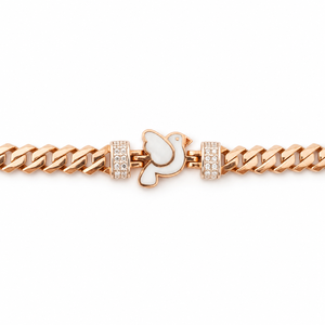 18kt Gold Heart Link Chain <b>Bracelet</b> with Cubic Zirconia Accent High Polish <b>Cute</b> Fashion Jewelry for Women Daily Wear Gift Party - Product Image 3