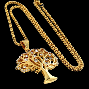 Luxury Hip Hop Iced Out Silver Plated <b>Tree</b> Of Life Pendant With <b>Crystal</b> Rhinestones 925 Silver Plated Classic Unisex Jewelry - Product Image 4