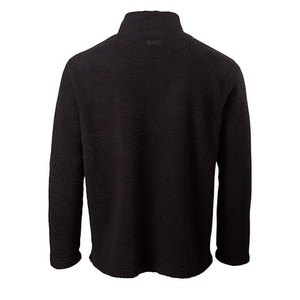 Chaqueta de lana sherpa negra para hombre, gruesa, con cuello alto y media cremallera, abrigo de invierno - Product Image 3