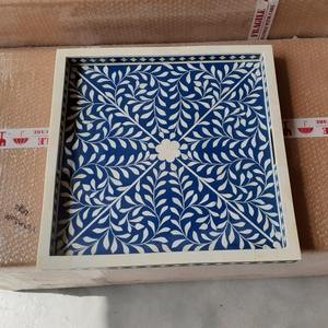 Plateau décoratif en nacre 2026 fait main avec incrustation de résine, meilleur coffret cadeau d'Inde, vente en gros - Product Image 2