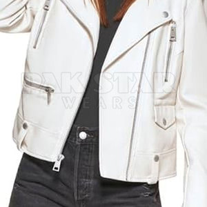 Custom Women's Leather Jacket-Breathable Windproof Zipper Closure Custom Colors Logo Winter Ready Wholesale - Product Image 4