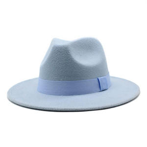 Chapeau Fedora en polyester tendance pour femmes et hommes, style classique, décontracté, à large bord, chapeau jazz - Product Image 3