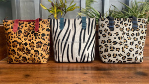 Sacs fourre-tout en cuir recyclé imprimé animal personnalisé de qualité OEM sac à main de fabricant de créateur de luxe et sac à main en cuir coloré pour femmes - Product Image 5