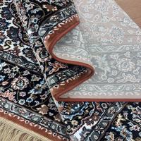 Dernier design indien traditionnel du Rajasthan, tapis à poils longs en laine/coton noué à la main et fabriqué à la machine, écologique et antidérapant