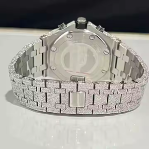 Montre mécanique automatique pour homme de haute qualité, personnalisable avec diamants Moissanite VVS, style classique de luxe, style hip-hop, acier inoxydable - Product Image 2