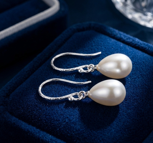 White Pearl <b>Earrings</b> 6 Inch <b>Long</b> 925 Sterling <b>Silver</b> 18K Gold Plated Trendy <b>Earrings</b> Everyday Wear At Wholesale Price - Product Image 4