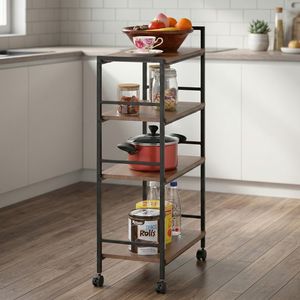 Black friday Sale Taiwan Factory Direct 4 niveaux bricolage cuisine étagère chariot maison stockage articles ménagers métal Double vente en gros ménage - Product Image 1