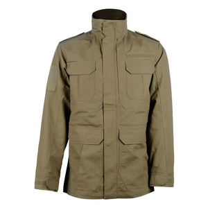 Veste tactique pour homme, couleur unie, manches longues, coupe-vent, en toile, pour l'automne - Product Image 2