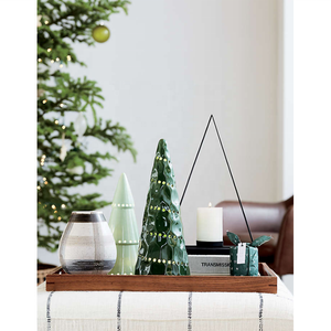 Plateau de service en bois d'acacia naturel écologique moderne Vietnam Fabriqué en usine Assiette avec poignées Vente en gros - Product Image 4