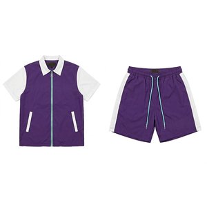 Nuevo Conjunto Deportivo Personalizado para Hombre, Chaqueta Cortavientos de Nailon, Transpirable e Impermeable, Pantalones Cortos, Ropa Deportiva para Entrenamiento - Product Image 1
