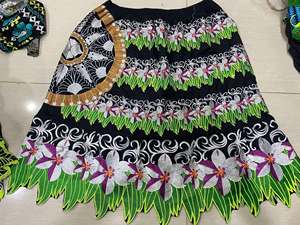 Jupe pour adulte personnalisée 100% coton, motif floral estival, broderie 3D écologique, style preppy, coupe droite, longueur genou, taille naturelle, 220g - Product Image 3