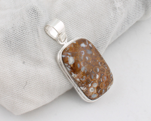 Pendentif en Jaspe Naturel en Argent Sterling 925, Vente en Gros, Pendentif en Pierre Précieuse Jaspe Multicolore, Bijoux en Argent Faits Main, Style Bohème Tendance - Product Image 1
