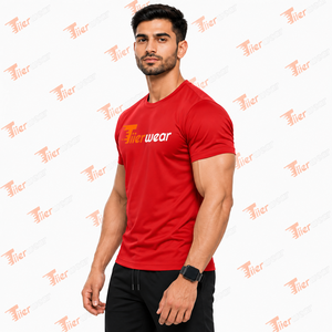 Camiseta Deportiva de Alta Calidad para Hombre, Mezcla de Poliéster/Algodón, Impresión de Logotipo Personalizada en la Parte Delantera, Corte Ajustado, Tejido de Punto Transpirable de Secado Rápido - Product Image 2