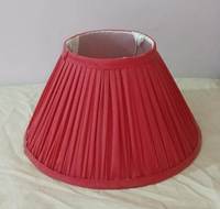 Abat-jour de remplacement en tissu de coton plissé rouge fait main, style Mid-Century Modern, pour applique murale, support d'ampoule E27, finition thermolaquée
