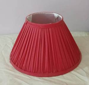Red Pleated Cotton Fabric Lamp Cover Replacement for <b>Wall</b> <b>Sconce</b> <b>Light</b> Shade Decor with E27 Bulb holder for Hotel & Restaurant - Product Image 3